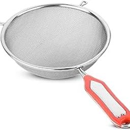 AADHIK Stainless Steel Strainer Big Size 32cm for Soup, Rice, Juice, Vegetable and Fruit Washing, Multipurpose Channi with Handle (Set of 1)-23