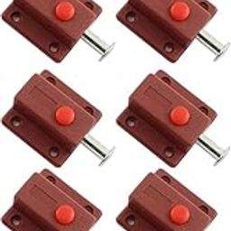 Bhajanshree 6 Pcs Automatic Spring Loaded Sliding PVC | Door Lock with Knob and Latches | Bathroom and Glass Folding Doors | Perfect for Home Use (Brown)-image-32