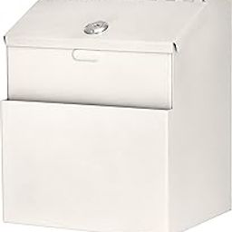 INDIAN DECOR 8041 Wall Mountable Steel Suggestion Box with Lock - Donation Box - Collection Box - Ballot Box - Key Drop Box (White)-image-28