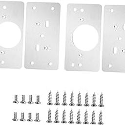 Gadpiparty 10pcs Stainless Steel Hinge Repair Plates Kit Brackets for Cabinets Easy Installation Screws for Home Repair and Furniture Restoration-87