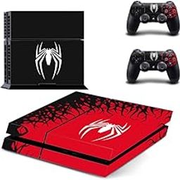 TCOS TECH PS4 Skin Protective Wrap Cover Vinyl Sticker Decals for PlayStation 4 Fat Version Console Sticker PS4 Fat Skin Console and Controller (Spider-Man 2)-image-56