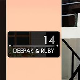 ZOCI VOCI Customized Name Plate for Door | Personalized Housewarming Gifts & Home Decor | Water Proof Name Plate for House | Affordable & Unique Number Plates (6 x 12 Reflections)-image-73