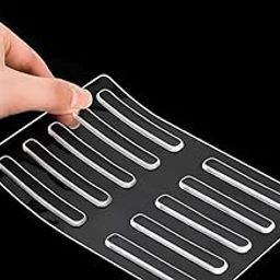 10Pcs Transparent 2.24-inch Door Handle Bumper Strips – Soft Self-Adhesive Wall Protectors for Door Knobs, Sliding Doors, and Walls – Clear Bumper Stoppers and Silencers.-23