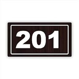Number Plate - 201 Laser cut acrylic fixed with wood texture pattern water proofing PVC sticker | Easy installation type double sided tape fixed on backside-46