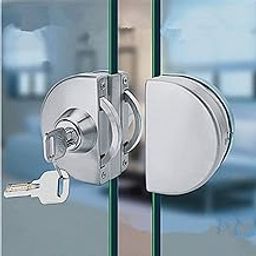 NEEDFUL Stainless Steel Glass to Glass Door Lock for 10mm-12mm Double Glass Doors Lock with Knob 3 Brass Computerized Keys No Drilling Anti-Theft Lock for Home Office Shop (Matt Finish)-image-41