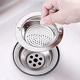 KitchenFest® Stainless Steel Kitchen Sink Strainer with Handle, Filter Stopper Mesh Long Hair Food Blockages Cleaning Tool for Bathroom Kitchen Sink, 11cm-23