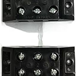 Control Panel 60A 3 Way Bakelite Connector Strip Double Row Barrier Black Terminal (1)-21