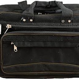 GIRIRAJ CANVAS HUB Heavy Duty Canvas Executive Bag - Black, L - Unisex Adults - Briefcase Handbag - 6 Pockets - 12" x 17" x 3" - Work Occasion-21