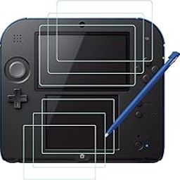 Screen Protector and Stylus Compatible 2DS, AFUNTA 3 Pack (6 Pcs) HD Clear PET Film for Top and Bottom Screen, with 1 Plastic Blue Screen Touch Pen-picture-22
