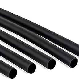 JUKR (Black 5 mm - 25 Meters) Heat Shrink Tube Sleeve Electronics Electrical Wires Cables Students DIY Projects Home Wiring Insulation Made For Service Centers 2:1 Ratio Heat Shrinkable Wrap Tubes Kit-image-55