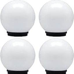 LEGEEN Light 8 Inch Doom Gate Light Gate Light Garden Light Globe Polycarbonate Unbreakable Fancy Round Shape Gate Lamp Pole Pillar Garden Lamps White Pack of -4 Bulb Not Inculded-image-71