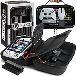 Jubmach Deluxe Steam Deck Case - Connect & Charge in the Case Design - Holds Large Powerbanks, Dock & Accessories for Travel-19
