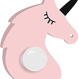 FLY FROG Fun Wall Hooks with Soft Round Edges - Cute MDF Wood Hooks for Kids' Rooms - Playful and Practical Decorative (Pink Unicorn(Black-White))-image-13