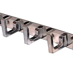 BHANMATI SANITARY ITEMS L Shape Stainless Steel Wall Hanger Clothes 8 Pin Hooks Cloth Hanger Door Wall Hooks Rail Set for Hanging Clothes, Towel Chrome Finish-5