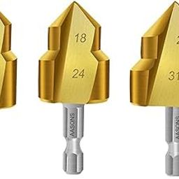 AASONS 3 Piece PPR Pipe Lifting Stepped Drill Bit Titanium Coated Steel ¼” Hex Shank Water Pipe Mouth Lift Expansion Puncher Hole Saw Opener Expander Plumbing, Repairing For PVC, Plastic & Rubber Tube-picture-11