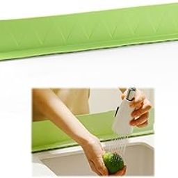HASTHIP® Silicone Sink Splash Guard for Kitchen, Island and Bathroom - Secure Non-Slip Suction Cup Base - Dishwasher Safe, Gray (19.7 x 2.1 x 3.3)-image-68