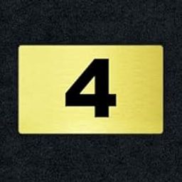Number Plate 4 Room, Hotel, Hospital, Lodge,Apartment, Flat,Door No,College, Library, Rack Numbers Warehouse, Gold Acrylic Background with Black Letter with PVC Waterproof Sticker-image-94