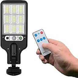 Seafrrzios Wireless Solar Street Lights Motion Sensor Security Solar Flood Lights Outdoor Road Wall Lamp with 3 Lighting Modes for Front Door, Garden, Yard, Garage, Path with Remote Control-90
