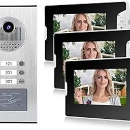 UniMarket® Door Phone System, 7In Color Tft LCD Screen Electronic Lock Control Video Doorbell, Apartment for Office Outdoor Monitoring Home(EU Plug 100 to 240V)-1