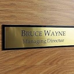 Customized Self Adhesive Acrylic Name Plate | Black Acrylic and Gold Engraving Sheet with Vinyl Lettering | Custom Name Plate For Home, Office & Outdoor Entrance 12 x 4 Inches (Gold)-24