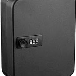 Kinsbo 20 Key Cabinet with Combination Lock and 20 Keychains, Key Box Safe Wall Mount, Black-image-76