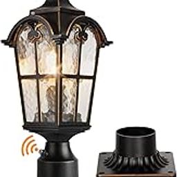 120V Dusk to Dawn Wired Outdoor Floor Lamp Black Waterproof Aluminum Mounting Base Outdoor Light with Clear Glass for Garden Yard Patio Path-image-77