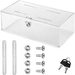 CiaoHER Clear Acrylic Refrigerator Medicines Insulin Narcotics Storage Lock Box with Two Keys and Mounting Hardware-image-9
