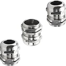 3Pcs Metal Waterproof M25 Cable Glands Joints Adjustable Connector Silver for 13-18mm Dia Cable,Aicosineg-image-24