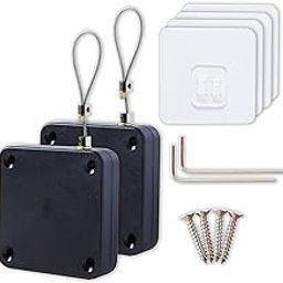 Punch-Free Sensor Auto Door Opener, Residential Sliding Screens, Multifunctional Commercial & Bedroom/Storm/Home (2 Pack Black)-image-28