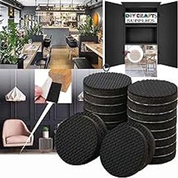 DIY Crafts 2 Inch, Non Slip Furniture Pads, Self Adhesive Rubber Feet, Non Skid for Furniture Legs, Floors Protectors, Multi Colour, Round, Felt and Rubber, 4 Pack-image-78