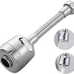 Bletilla Stainless Steel Flexible 360 Degree Rotating 2 Modes Water Saving Faucet | Faucet for Kitchen Sink | Water Faucet Sprayer, Flexible Tap Extension for Kitchen Sink (Silver)-image-91