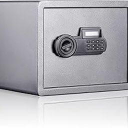 LAPO Safety Locker Box for Home, Safe Locker with Electronic Keypad & Emergency Keys with LCD Display, Tijori Box for Home, Office, Bedroom, 2 Year Warranty (Alloy Steel, 38 Liter, Weight-10 Kg, Grey)-23