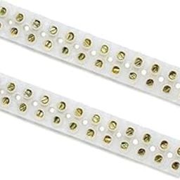 PriEnt - 12 Position 5A 2 Row H Type Terminal Strip Screw Terminal Barrier Block Pack of 2 (White, Pack of 5)-picture-6