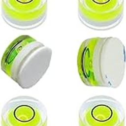 6 Pcs Mini Bubble Level Self Adhesive Round Bullseye for Workshop Speaker Phonograph Car Telescope Tripod Drill RVs Campers Small Leveling Tools (15x9mm)-image-2
