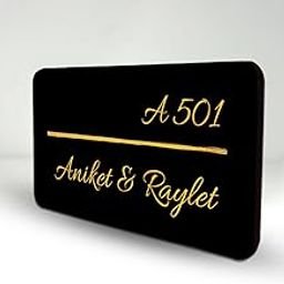 SWAGSTATION Cutomised Name Plates for Home Entrance Outdoor Office House Door| Wood Personalized Name Plate with 3D Letters | Door name plates |Modern Company Name Plates for Office Outdoor - Design 5-17