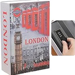 SHOPO (LABEL) Book Locker Safe for Home Jewellery - Hidden Money Box with Combination Lock | Secret Locker Box for Cash, Documents & Valuables (London City)-14