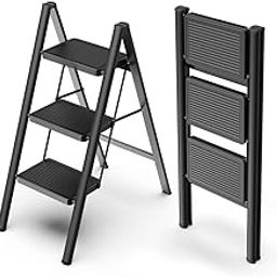 Jawsons™ Steps Steel Ladder for Home, Foldable & Portable Stairs, Versatile Use for Kitchen, Bathroom & Office Foot Stool - Multipurpose Two Step Stool with 150 Kg Capacity (3 Step)-picture-1