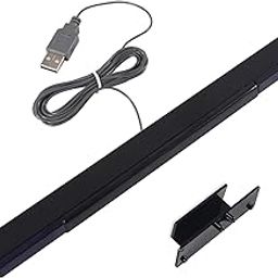 Aokin USB Sensor Bar for Wii, Replacement USB Wired Infrared Ray Sensor Bar for Nintendo Wii, Wii U, Includes Stand, Black-2