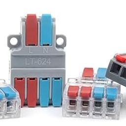 Quick Wire Connector Push-in Electrical Cable 4/6Pin Butt Home Terminal Block 1 in Multiple Out Junction Box 35-10AWG(NC-626T)-image-25