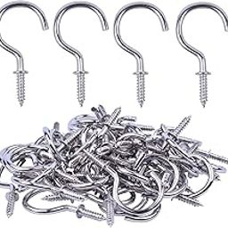 Stt Cup Hooks Screw in Mug Hooks 1 inch Metal Heavy Duty Screw Wood Wall Ceiling Hooks Plant Hooks Indoor Outdoor 40 pcs-12