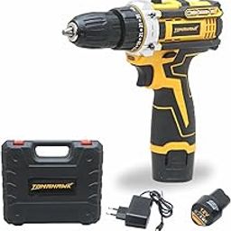 TOMAHAWK® T7400 12V Cordless Screwdriver and Drill Machine - 1350RPM - Reversible switch Multi-Torque Clutch, 10mm Keyless Chuck - 2x1.5Ah Battery with BMC case-0
