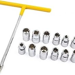 Inditrust 13PCS Vehicle Car T Shaped Handle Wrench Spanner with 8-19mm 1/2 Socket Tool Set (WITH SLEEVE)-7