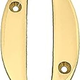 Doris 3-Inch Metal Letters in Solid Brass Number Address Signs For Houses, Modern Mailbox Address Numbers, Address Sign For Door House Numbers For Outside (Polished, Number 0)-image-13