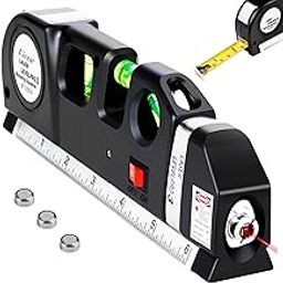 Vivue Laser Level Line Tool, Multipurpose level Kit Standard Cross Line leveler Beam tool with Metric Rulers 8ft/2.5M for Picture Hanging, Cabinets Tile Walls, Measurement tool Device-17