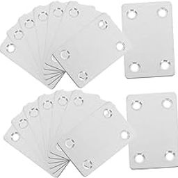 OKUMEYR 30pcs Stainless Steel Flat Mending Plates for Wood Furniture Heavy Duty Metal Brackets for Shelves Easy to Install Straight Corner Brackets Support for Home Repairs-image-6