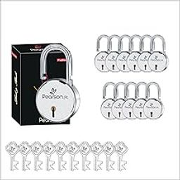 Pearson.fit Round Padlock 65mm 12 Lock Open with 10 Same Key 8 levers Double Locking Anti Thift Weather-Resistant Shop Shutter High Security Main Door Lock for Home Model PSD-C65-L12-K10-image-2