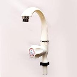 Droptech PVC Swan Neck Tap for Kitchen/Bathroom Wash Basins/faucets (Big Neck) (White), Polished-image-55