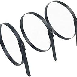 ADD GEAR Stainless Steel (316) - Black Self-Locking Cable Zip Ties Exhaust Wrap Multi-Purpose DIY Locking Cable Metal Zip Ties - Black (100 mm / 4 inches) (10)-image-80