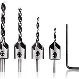 ZORBES® Countersink Drill Bits Set Woodwork, PVC, Plywood Chamfer High Carbon Steel Drill Bits for Wood Drill Bits Set 3mm 4mm 5mm 6mm with Hex Key - 4 Pcs-image-29