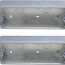 Forus Concealed GI Sheet Metal Modular Box 6 Module, Excellent Quality Rustproof Galvanized Iron Heavy Duty Flush Mounting Electrical Junction Box, 18 Gauge thick 8x3 All-win Series Junction Box-2PC-1
